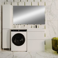 Мебель для ванной комнаты Style Line Даллас 130 R Люкс Plus напольная, белая, зеркало DIWO Элиста