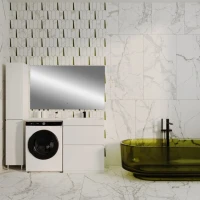 Мебель для ванной комнаты Style Line Даллас 130 R Люкс Plus напольная, белая, зеркало DIWO Элиста