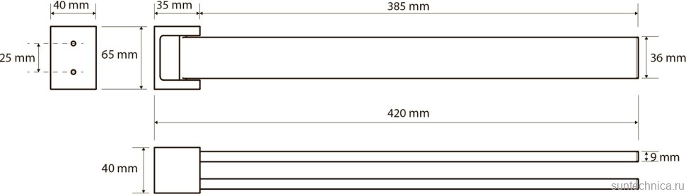 Полотенцедержатель Bemeta Gamma 145804102 двойной
