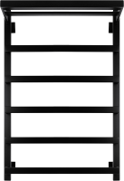 Полотенцесушитель электрический Secado Корсано 1 СП 85x55 см, подключение слева, матовый черный, лесенка, с полкой