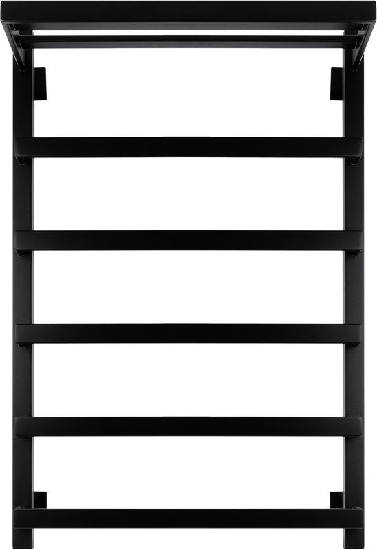Полотенцесушитель электрический Secado Корсано 1 СП 85x55 см, подключение слева, матовый черный, лесенка, с полкой