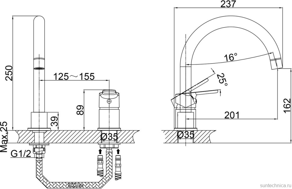 Смеситель для раковины D&K Rhein Marx DA1394101
