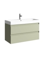 Тумба с раковиной Aqwella 5 stars Geometria 100 подвесная, 2 ящика, шалфей зеленый