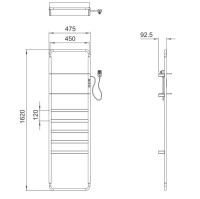 Полотенцесушитель электрический Wonzon & Woghand WW-A205-BR брашированный никель