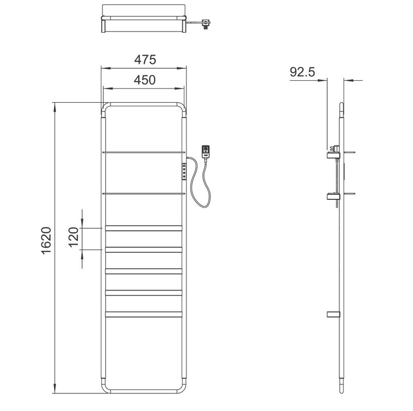 Полотенцесушитель электрический Wonzon & Woghand WW-A205-BR брашированный никель