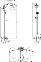 Душевая стойка Hansgrohe Croma 220 Showerpipe 27223000 с термостатом Душевая стойка Hansgrohe Croma 220 Showerpipe 27223000 с термостатом