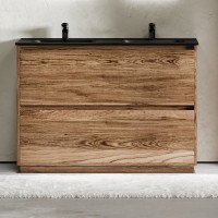 Тумба с раковиной Sancos Libra Floor 120 двойная черная раковина CN7004MB, дуб чарльстон
