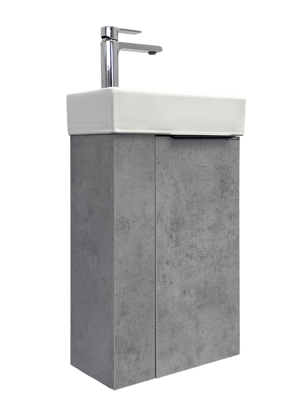 Тумба с раковиной Comforty Асти 40 подвесная, светлый бетон
