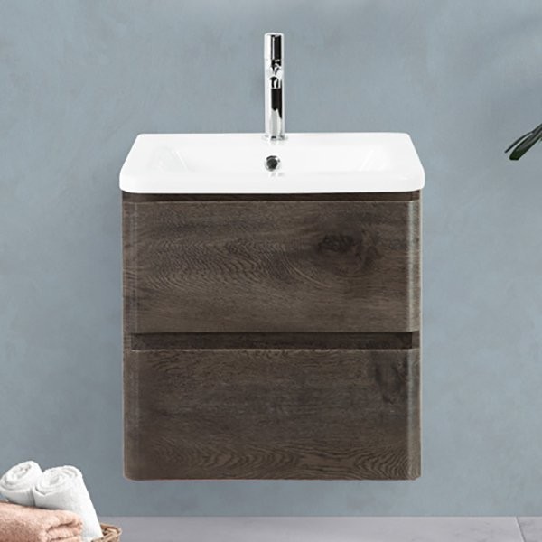 Тумба под раковину BelBagno Albano-Cer 60 подвесная, robere nature grigio