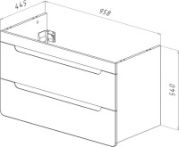 Тумба под раковину со столешницей Lemark Olivia 100 дуб кантри, белая глянцевая