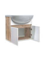 Тумба с раковиной Runo Лада 50 подвесная, крафтовый дуб