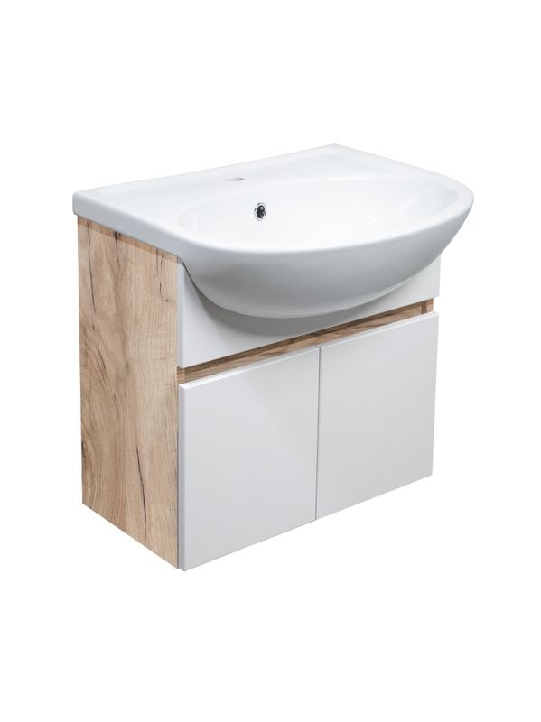 Тумба с раковиной Runo Лада 50 подвесная, крафтовый дуб