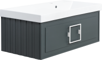 Мебель для ванной комнаты La Fenice Cubo 90 R серая, ручка белая