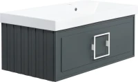 Мебель для ванной комнаты La Fenice Cubo 90 R серая, ручка белая