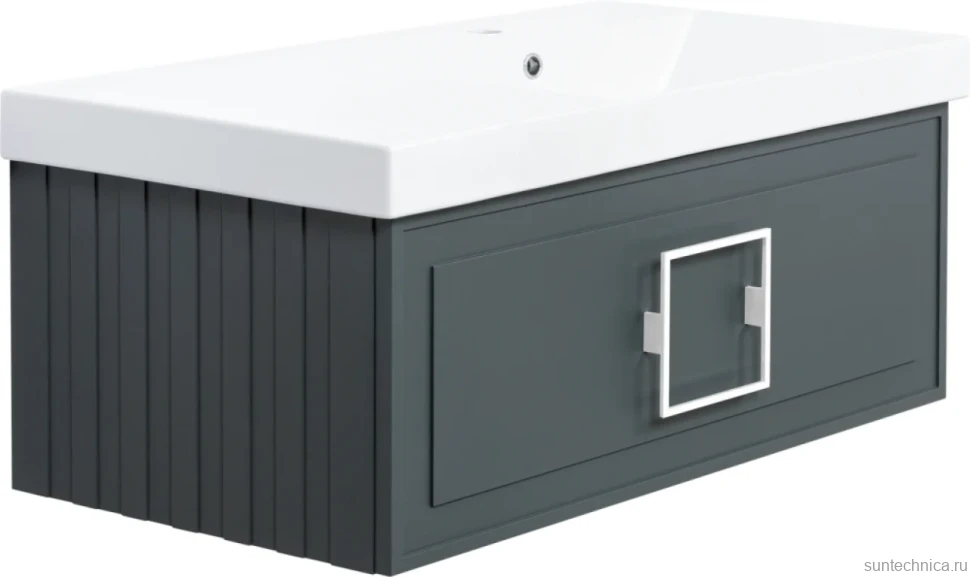 Мебель для ванной комнаты La Fenice Cubo 90 R серая, ручка белая