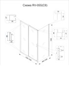 Душевой уголок Veconi Rovigo RV-055GM 150х100 см, профиль оружейная сталь, стекло прозрачное