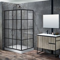 Душевой уголок Ceruttispa Muza 120 120x80, профиль черный