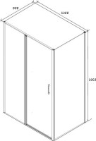 Душевой уголок Ceruttispa Muza 120 120x80, профиль черный