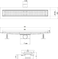 Душевой трап (лоток) Esbano Eco Tile 50 cм, матовый черный
