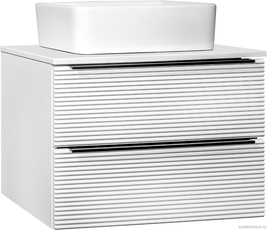 Тумба с раковиной Runo Орлеан 70 белая матовая, белый глянец, раковина Tre 50