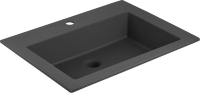 Тумба с раковиной Vincea Chiara 2D 60, 2 ящика, дуб табак, с черной раковиной