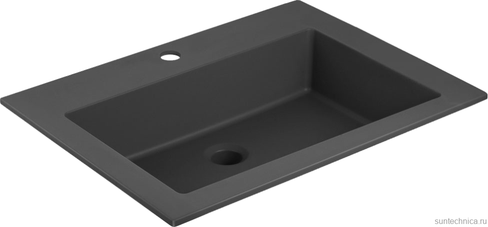Тумба с раковиной Vincea Chiara 2D 60, 2 ящика, дуб табак, с черной раковиной