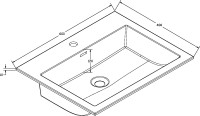 Тумба с раковиной Vincea Chiara 2D 60, 2 ящика, дуб табак, с черной раковиной