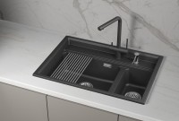 Мойка кухонная Granula Kitchen Space 7302i черная Мойка кухонная Granula Kitchen Space 7302i черная
