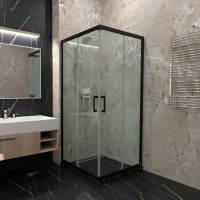 Душевой уголок Triton Фикс 90х90 см, без поддона, профиль черный