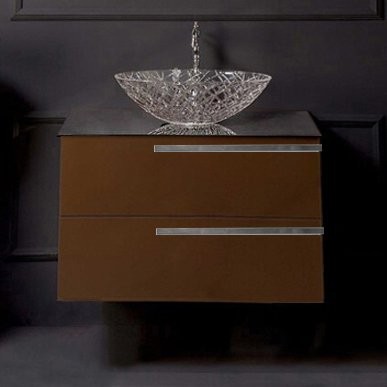 Тумба с раковиной Armadi Art NeoArt 80 шоколад с ручками Luce хром