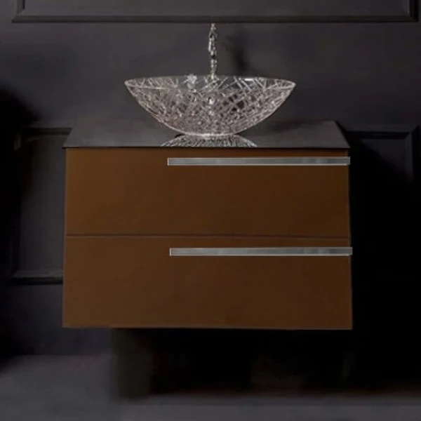 Тумба с раковиной Armadi Art NeoArt 80 шоколад с ручками Luce хром