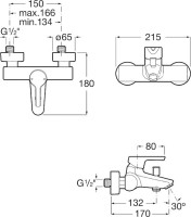 Смеситель для ванны с душем Roca Malva 5A023BC0M Смеситель для ванны с душем Roca Malva 5A023BC0M