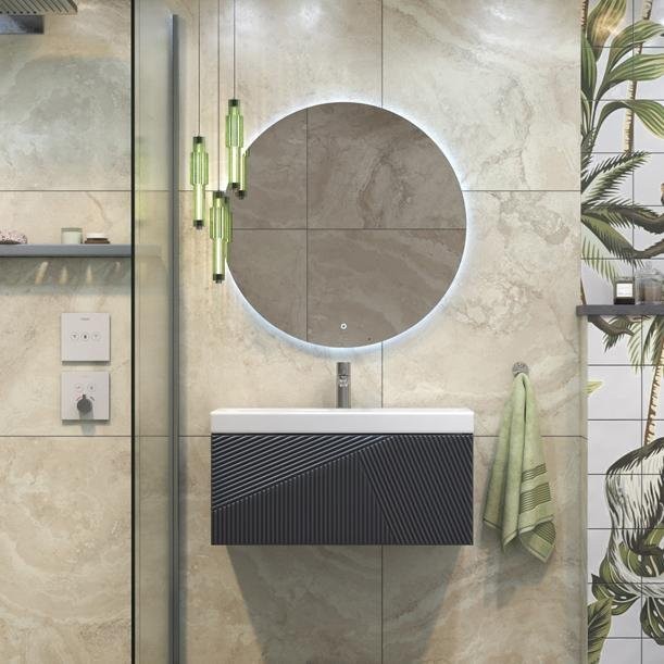 Мебель для ванной комнаты Velvex Edge 80.1Y подвесная, графит