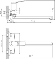 Смеситель с длинным изливом для ванны Haiba HB22572 Смеситель с длинным изливом для ванны Haiba HB22572