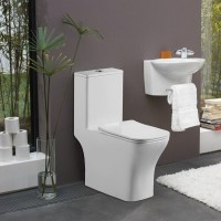 Унитаз моноблок Azario Lodi 665x350x750 напольный, горизонтальный слив, сиденье дюропласт микролифт AZ-8617