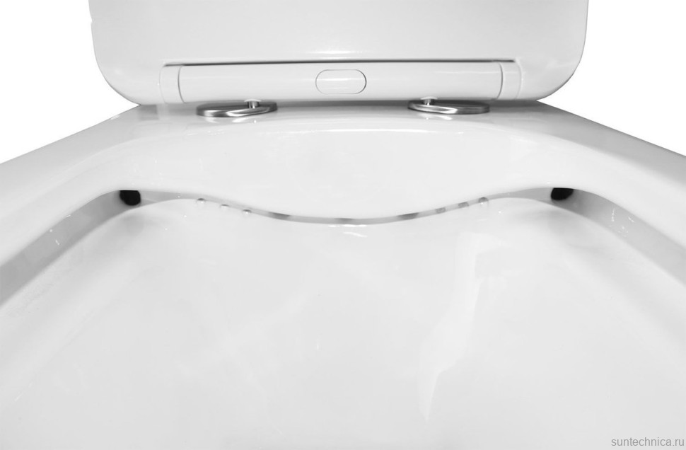 Унитаз моноблок Azario Lodi 665x350x750 напольный, горизонтальный слив, сиденье дюропласт микролифт AZ-8617