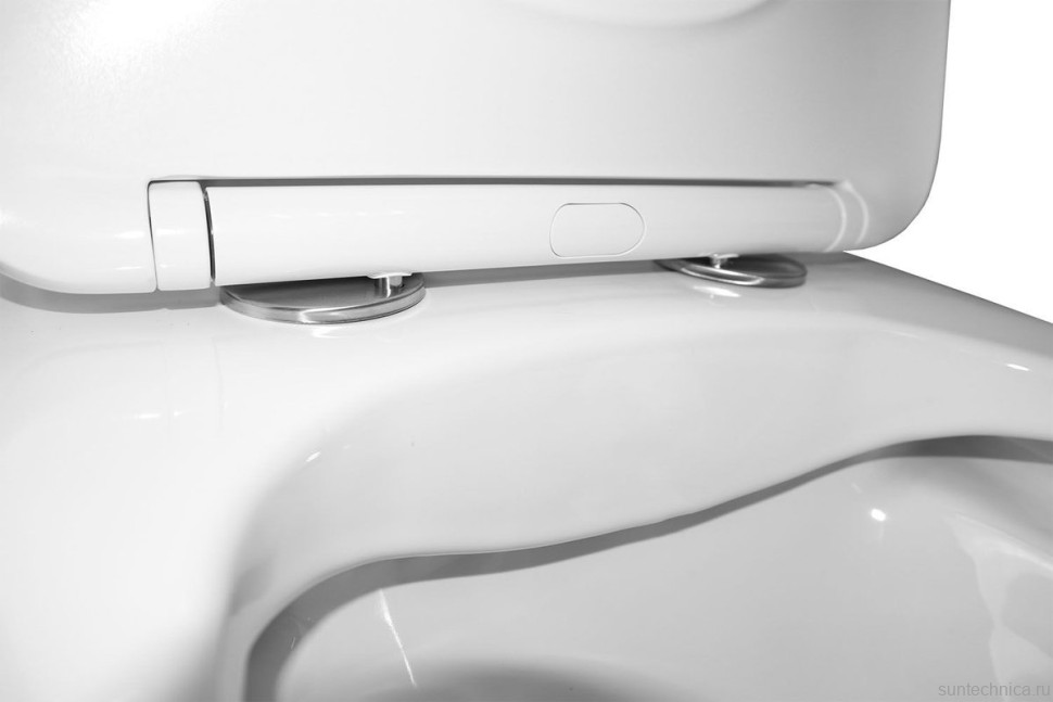 Унитаз моноблок Azario Lodi 665x350x750 напольный, горизонтальный слив, сиденье дюропласт микролифт AZ-8617