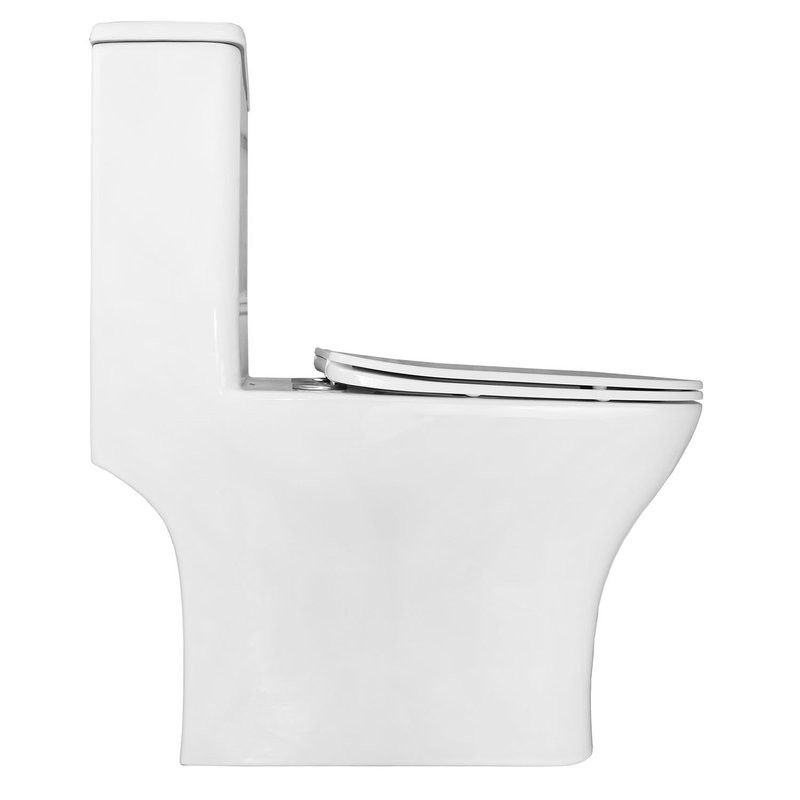 Унитаз моноблок Azario Lodi 665x350x750 напольный, горизонтальный слив, сиденье дюропласт микролифт AZ-8617