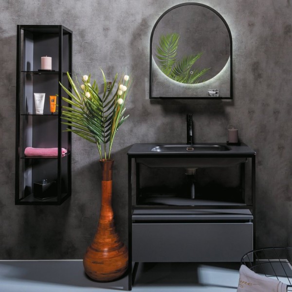 Мебель для ванной комнаты Armadi Art Loft 80 антрацит, напольная