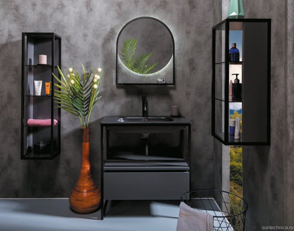 Мебель для ванной комнаты Armadi Art Loft 80 антрацит, напольная