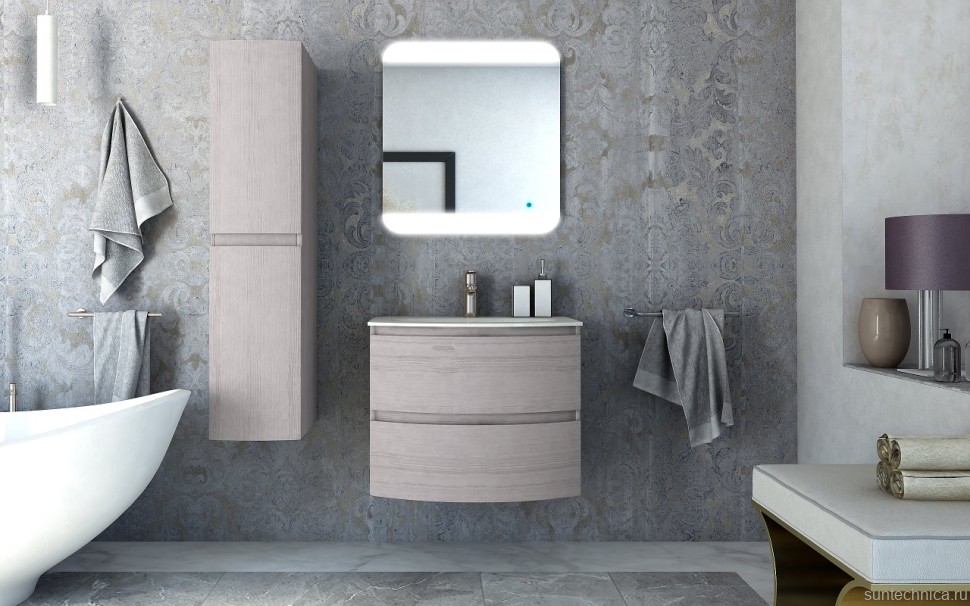 Тумба с раковиной Cezares Vague 70 rovere sbiancato