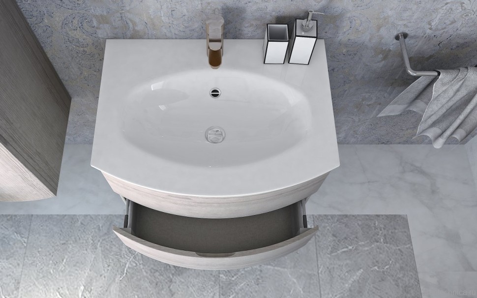 Тумба с раковиной Cezares Vague 70 rovere sbiancato