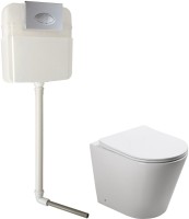 Комплект SantiLine SL-5020 + SL-02 безободковый унитаз, с микролифтом+ бачок с кнопкой смыва