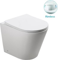 Комплект SantiLine SL-5020 + SL-02 безободковый унитаз, с микролифтом+ бачок с кнопкой смыва