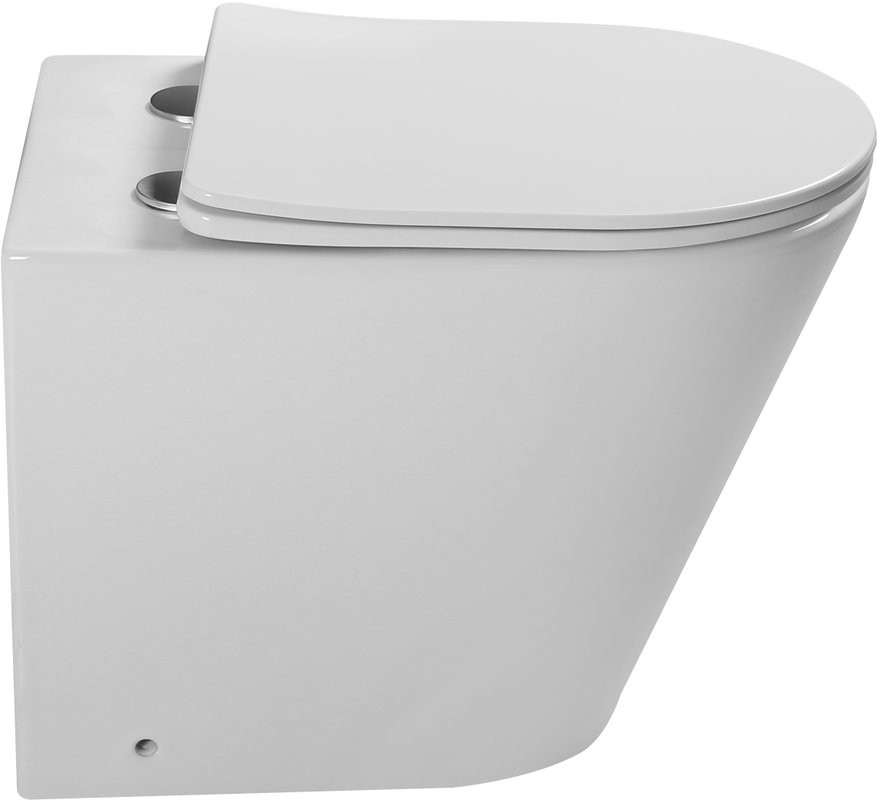 Комплект SantiLine SL-5020 + SL-02 безободковый унитаз, с микролифтом+ бачок с кнопкой смыва