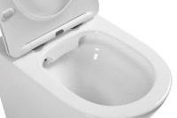 Комплект SantiLine SL-5020 + SL-02 безободковый унитаз, с микролифтом+ бачок с кнопкой смыва