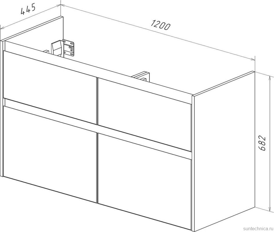 Тумба с раковиной Lemark Combi 125 черная, белая глянцевая