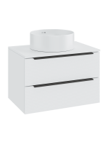 Тумба с раковиной Runo Орлеан 60 подвесная, матовая белая, белый глянец