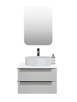 Тумба с раковиной Runo Орлеан 60 подвесная, матовая белая, белый глянец