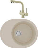 Комплект Мойка Lemark Lacha 620 9910050 бежевая + Смеситель Comfort LM3061PBG бежевый